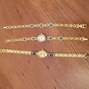 Gold Toned Watches and Bracelet